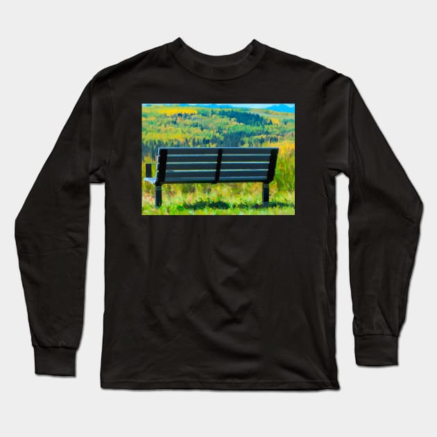 Bench with a view illustration. Long Sleeve T-Shirt by CanadianWild418